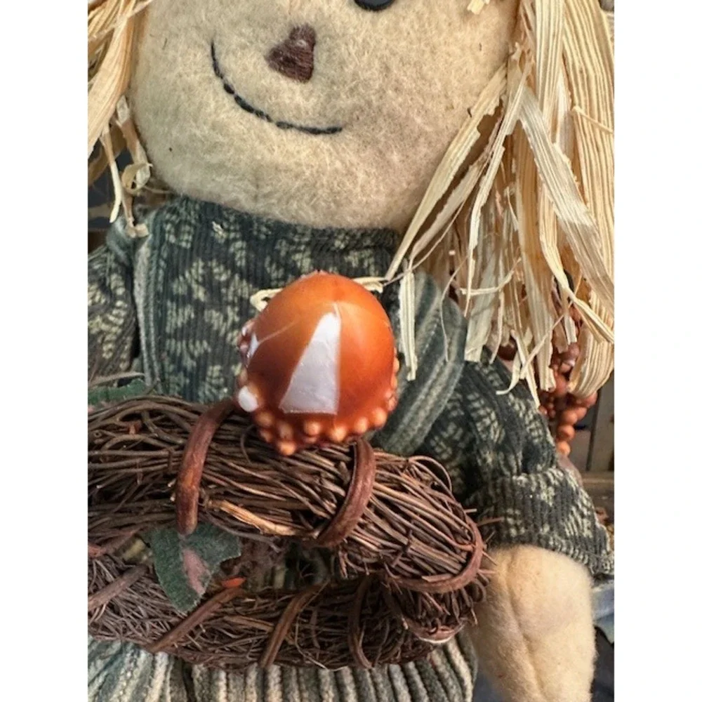 Dan Dee Scarecrow Welcome Wreath Fall Harvest Grapevine Door Decor‎ Rustic 16in